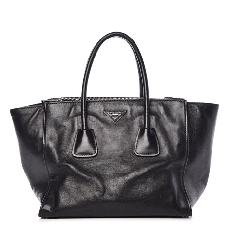 prada glace calf twin pocket tote|PRADA Glace Calf Twin Pocket Tote Black .